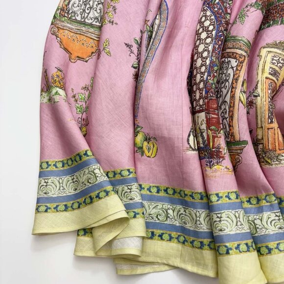 ALEMAIS Multicolour Monte Midi Dress in Linen - Picture 10 of 16